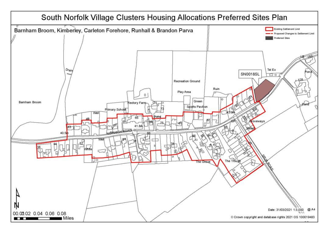 South Norfolk Village Clusters Housing Allocations Preferred Sites Plan Barnham Broom