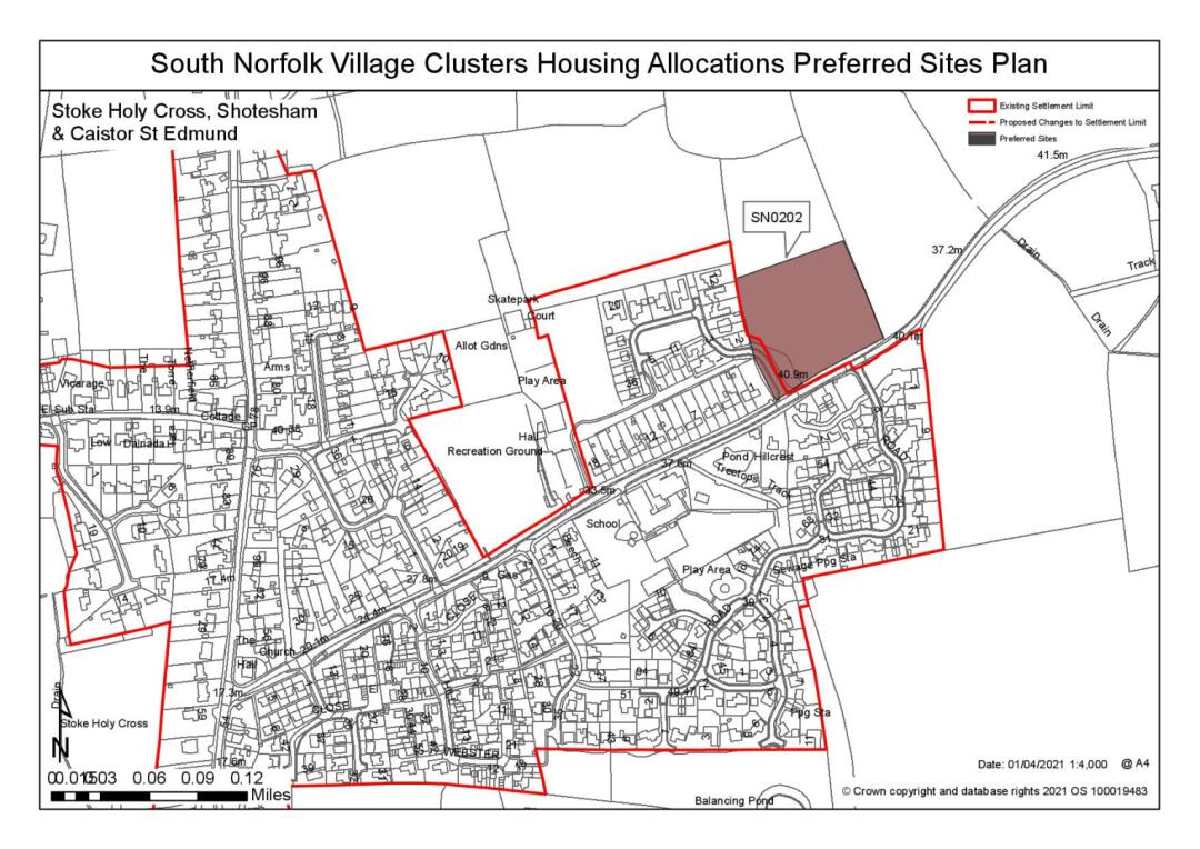 South Norfolk Village Clusters Housing Allocations Preferred Sites Plan - Land north of and adjoining Long Lane, Stoke Holy Cross