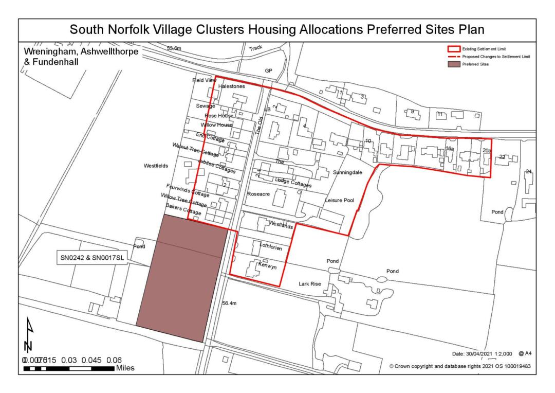 South Norfolk Village Clusters Housing Allocations Preferred Sites Plan - Land to the west of New Road, Ashwellthorpe