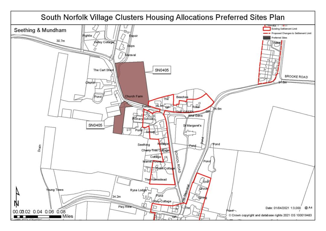 South Norfolk Village Clusters Housing Allocations Preferred Sites Plan - Land to North and South of Brooke Road, Seething