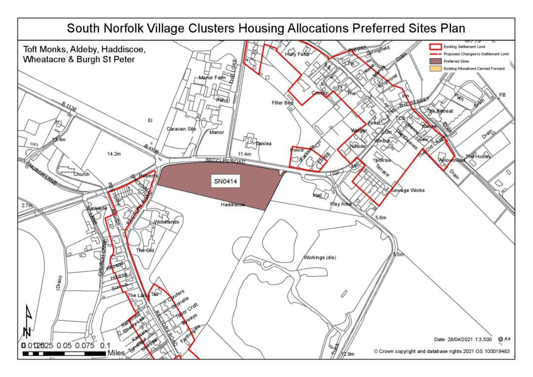 South Norfolk Village Clusters Housing Allocations Preferred Sites Plan - Land south of Beccles Road, Haddiscoe