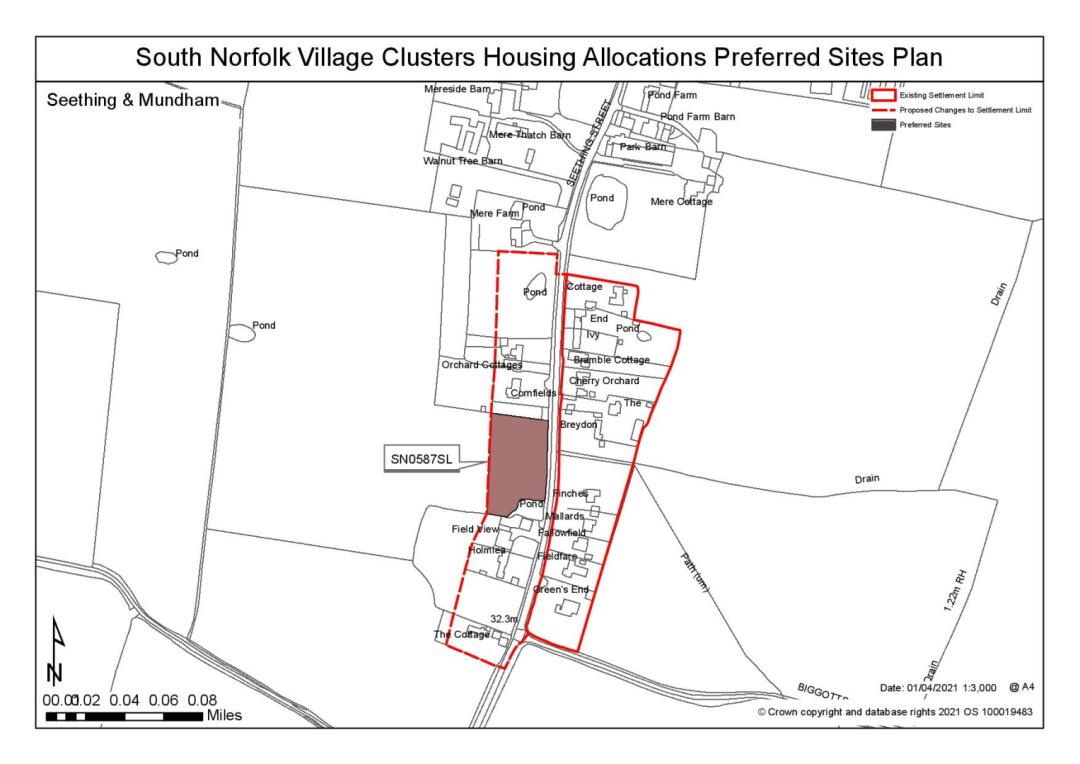 South Norfolk Village Clusters Housing Allocations Preferred Sites Plan - Land to the west of Seething Street, Seething