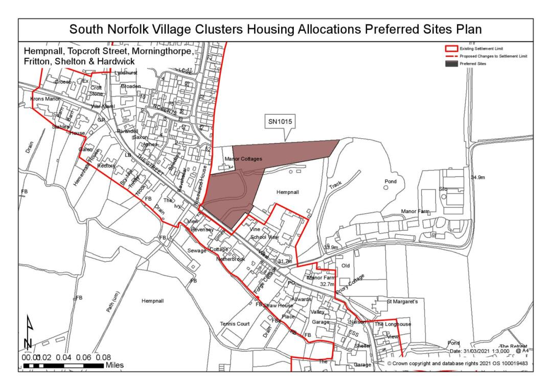 South Norfolk Village Clusters Housing Allocations Preferred Sites Plan - Land adjacent to the primary school, The Street