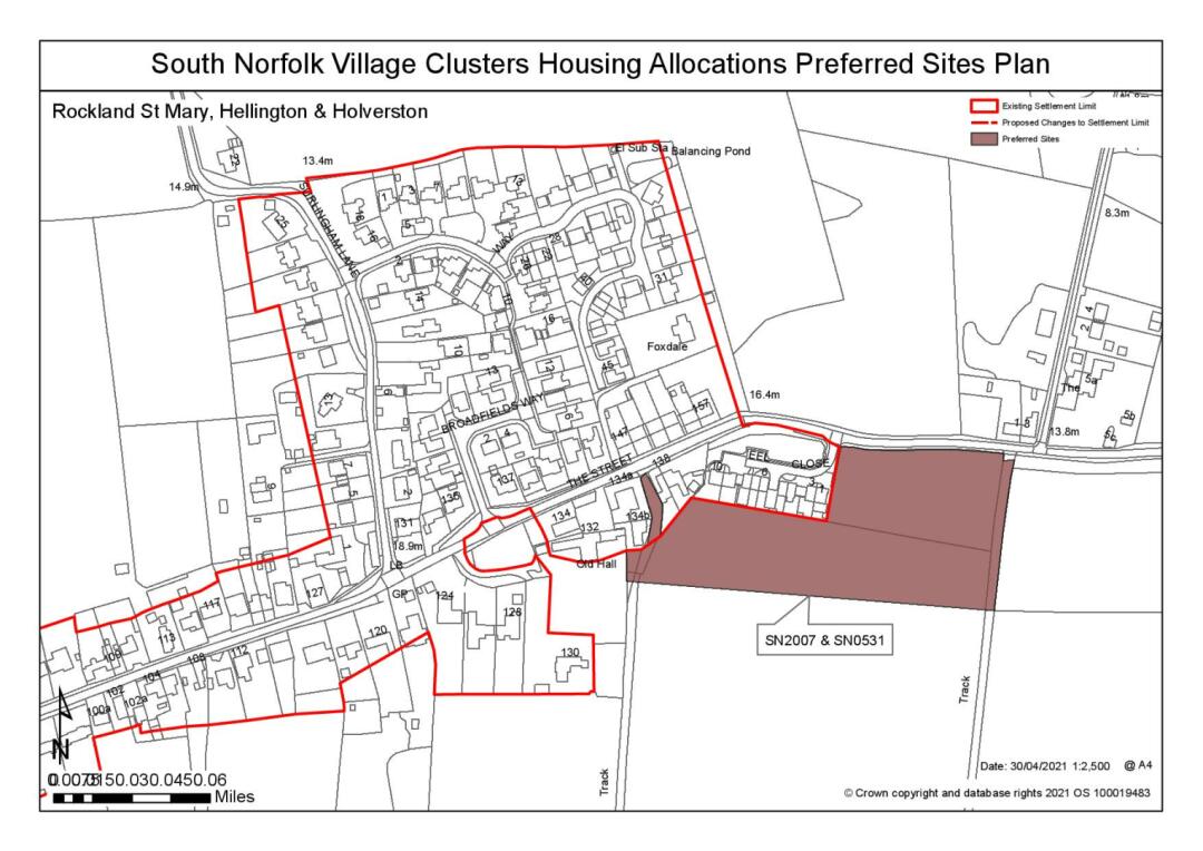 South Norfolk Village Clusters Housing Allocations Preferred Sites Plan - Land west of Lower Road, Rockland St Mary 