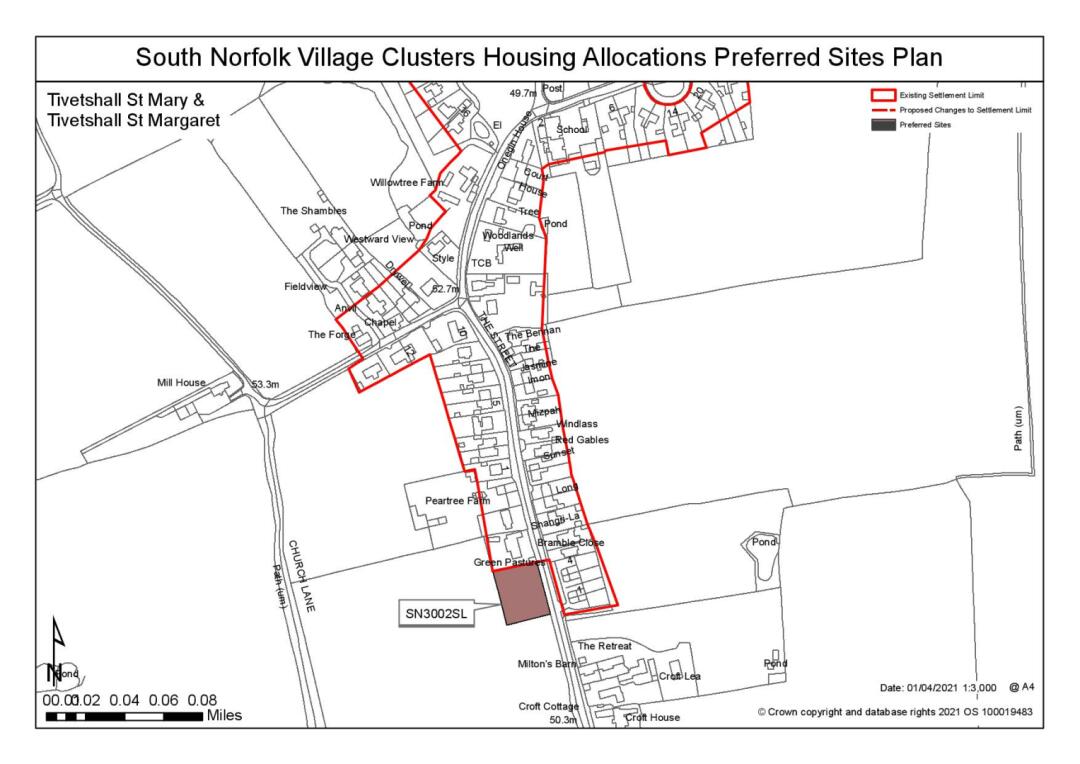 South Norfolk Village Clusters Housing Allocations Preferred Sites Plan - Tivetshall St Margaret