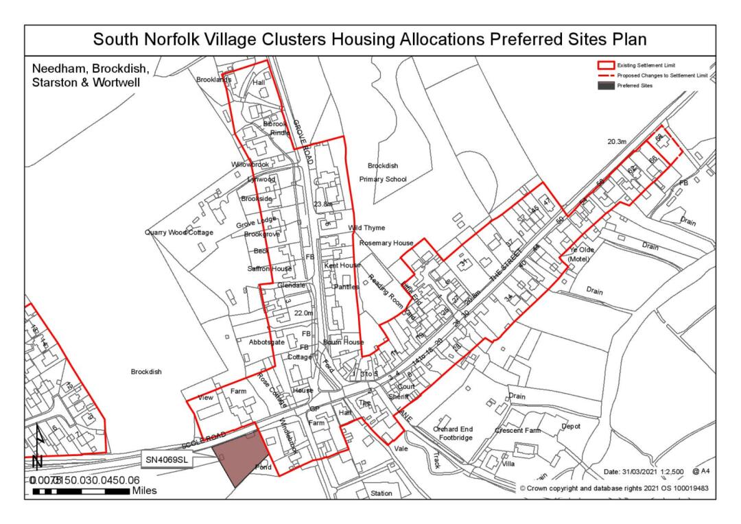 South Norfolk Village Clusters Housing Allocations Preferred Sites Plan - Land south of Scole Road, Brockdish
